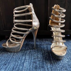 Gold Strapped Stilettos